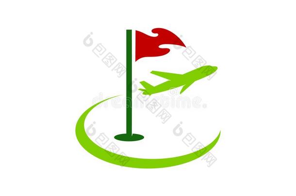 旅游高尔夫球标识偶像设计