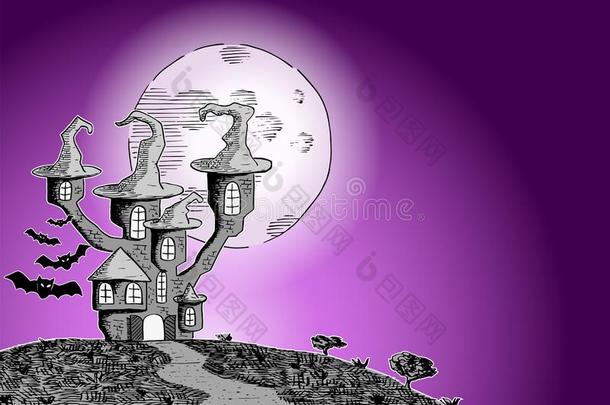 闹鬼的城堡采用一满的月亮夜