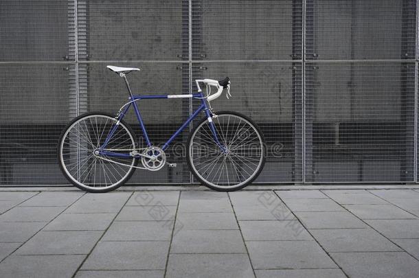 酿酒的蓝色城市,路自行车和白色的详细资料