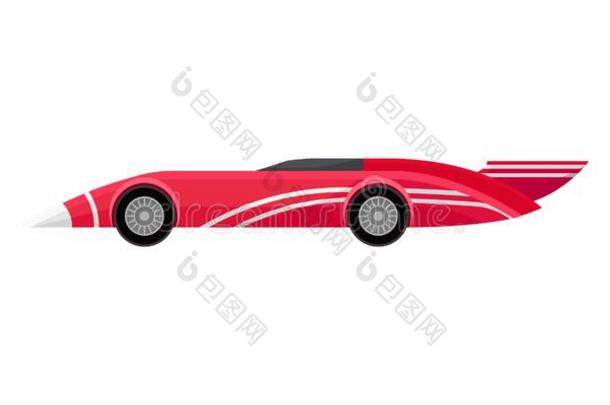 平的矢量偶像关于明亮的红色的<strong>速度</strong>比赛汽车和条纹和变质
