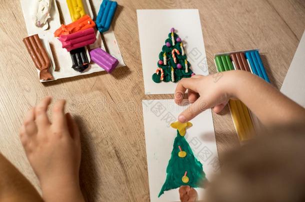 小孩制造圣诞节布置从玩够了在表