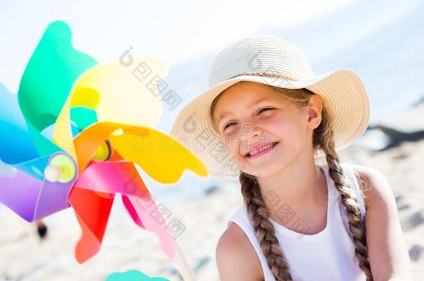 女孩和风车向海采用夏