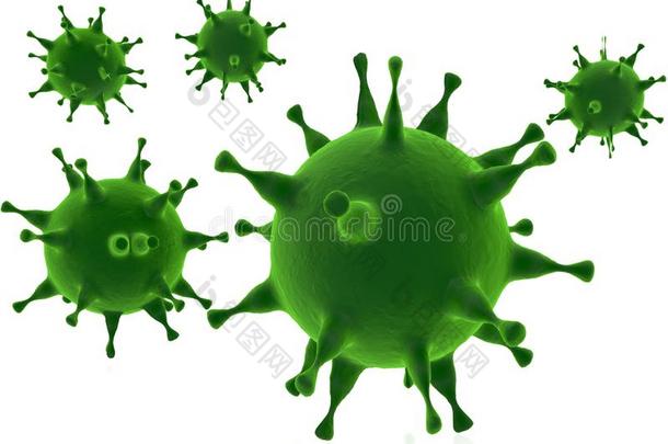 绿色的抽象的病毒向白色的背景