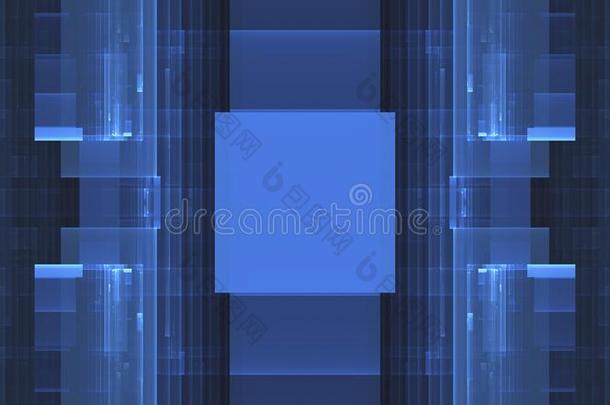 抽象的蓝色不规则碎片形技术上的背景和十字的rectifier整流器