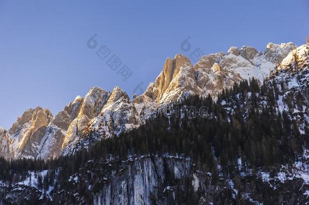 冬山风景在戈苏斯,奥地利