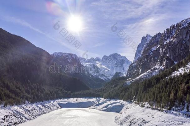 冬山风景在戈苏斯和达奇斯坦,奥地利