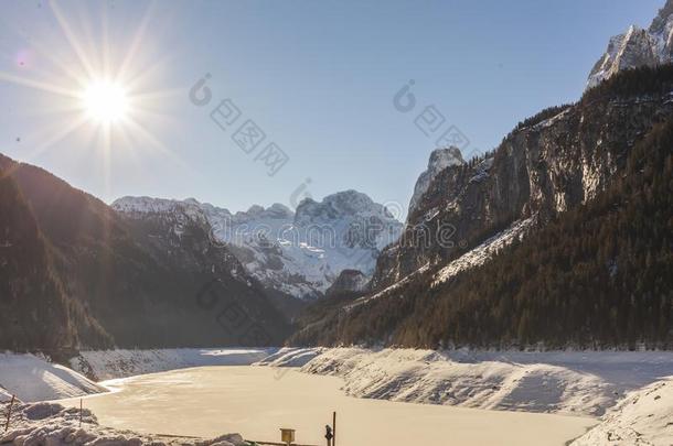 冬山风景在戈苏斯和达奇斯坦,奥地利