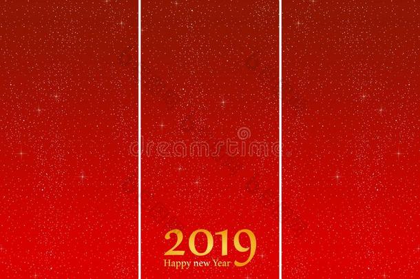 新的年问候为年2019和明亮的红色的背景和