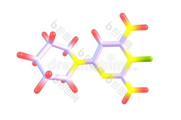 长压定分子的结构隔离的向白色的