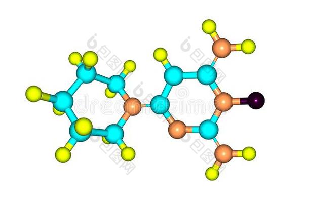 长压定分子的结构隔离的向白色的