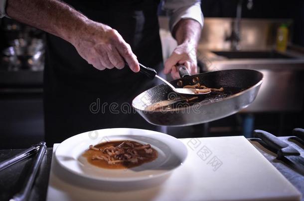 厨师准备的食物,厨师烹饪术,厨师装饰盘