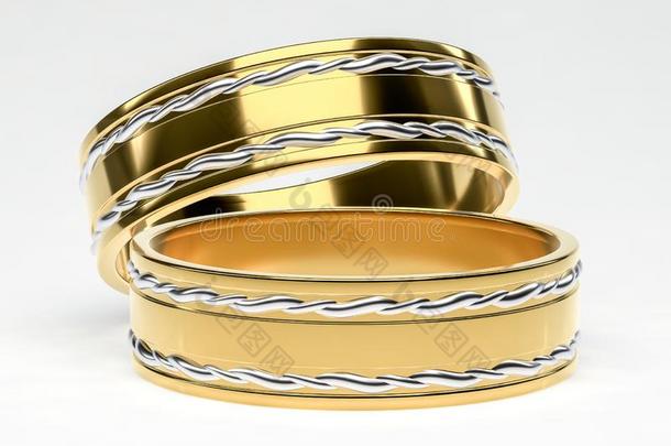 金色的婚礼戒指隔离的,婚礼戒指s背景观念.