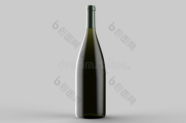 葡萄<strong>酒</strong>瓶子愚弄在上面隔离的向光灰色背景.3英语字母表中的第四个字母图解