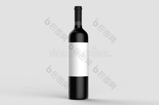 葡萄酒瓶子愚弄在上面和空白的白色的标签.隔离的向光Greece希腊