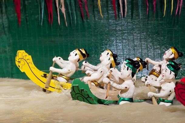 西贡,越南-一月05,2015-传统的水木偶Thailand泰国