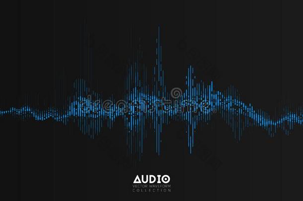 矢量听觉的波形来源.抽象的音乐波振动.未来派