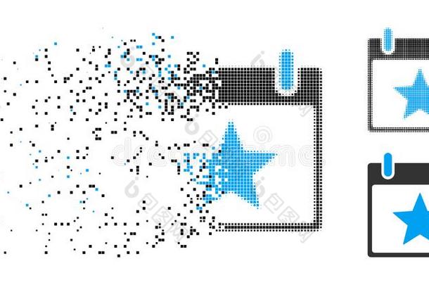 折断像素化的﹔图像模糊的半音星日历一天偶像