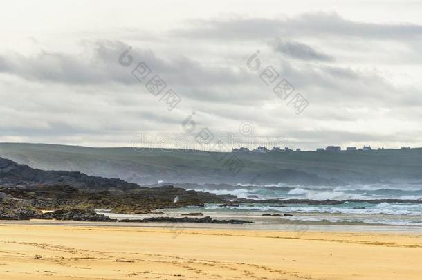 Eoropie公司海滩海景画,岛关于吊楔,苏格兰