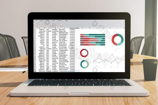电子表格程序屏幕便携式电脑向c向ference房间假雷达