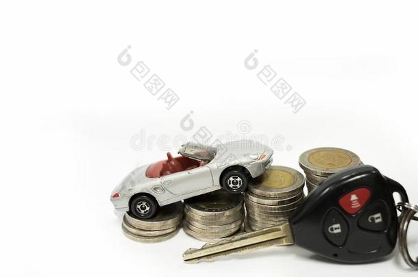 商业观念关于汽<strong>车贷</strong>款,灰色汽车和大量关于coinsurance联合保险