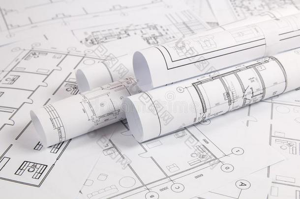 建筑学的计划.工程房屋绘画和蓝图.