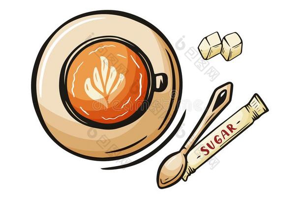 咖啡豆杯子手疲惫的草图玻璃关于拿铁咖啡,摩卡咖啡,奶昔,英语字母表中的第四个字母