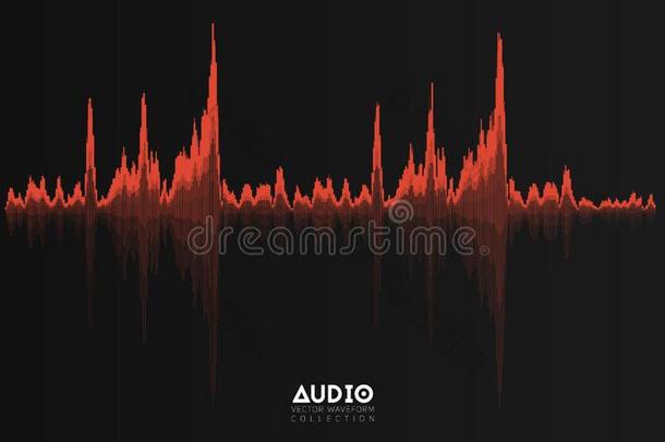 矢量回声听觉的波形来源.抽象的音乐波振动.趺