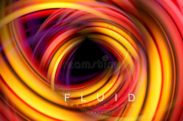 液体光滑的波浪抽象的背景,流动的灼热的颜色警句