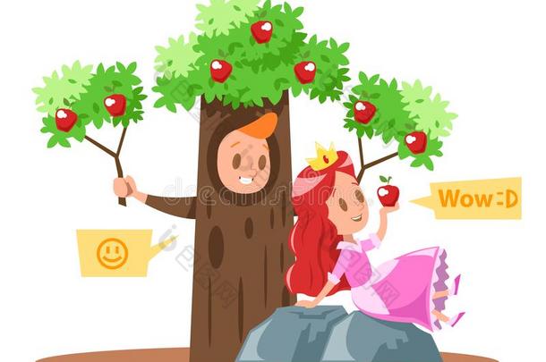 小的公主和苹果树字符设计