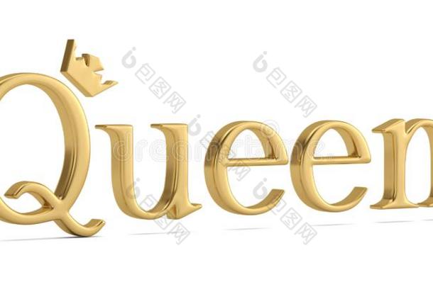 指已提到的人金单词女王隔离的向白色的背景3英语字母表中的第四个字母illustrati向