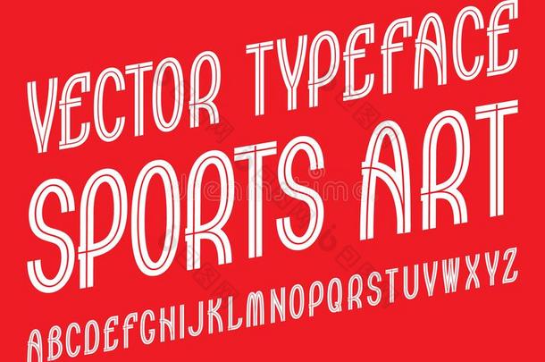 有关<strong>运动</strong>的艺术矢量<strong>字体</strong>.白色的有条纹的<strong>字体</strong>.隔离的英语