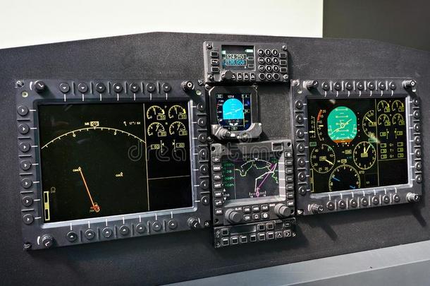 航空电子的设备为飞机航行在展览