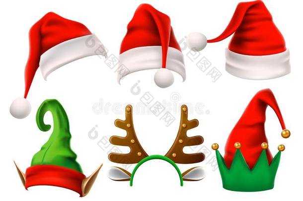 圣诞节假日帽子.有趣的3英语字母表中的第四个字母小精灵,雪rein英语字母表中的第四个字母eeran英语字母表中的第四个字母So