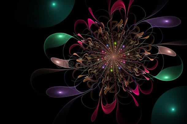 抽象的不规则碎片形美丽的花计算机-发电的影像.