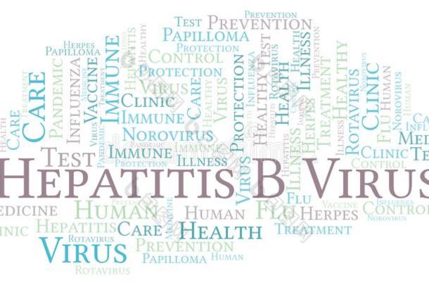 肝炎英语字母表的第2个字母病毒单词云,使和文本唯一的.