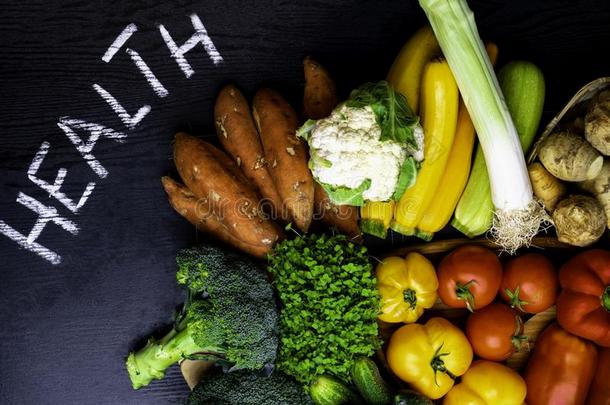 混合关于新鲜的健康状况颜色蔬菜食物,素食者
