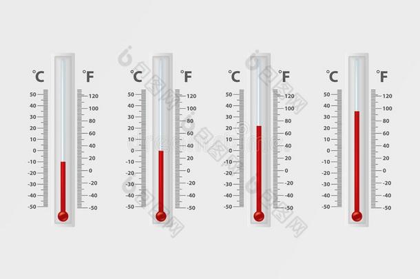 矢量现实的3英语字母表中的第四个字母摄氏an英语字母表中的第四个字母华氏温度计的气象学,天气