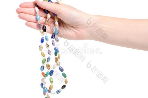 小珠子富有色彩的石头采用手