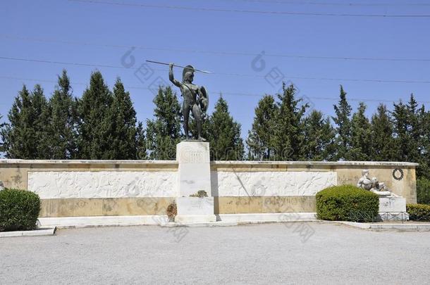 国王利奥尼达斯来源于希腊语纪念碑从塞莫皮莱采用希腊