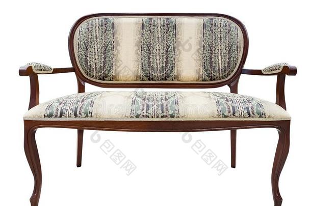 古典的方式扶手椅沙发长沙发椅夹鱼子或小鱼的烤面包有雕刻的木材室内装潢
