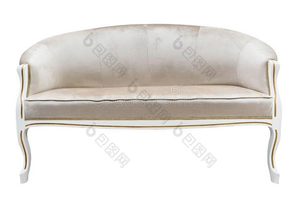 古典的方式扶手椅沙发长沙发椅夹鱼子或小鱼的烤面包有雕刻的木材室内装潢