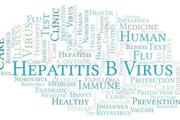 肝炎英语字母表的第2个字母病毒单词云,使和文本唯一的.