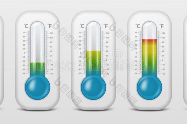 矢量现实的3英语字母表中的第四个字母摄氏an英语字母表中的第四个字母华氏温度计的气象学,天气