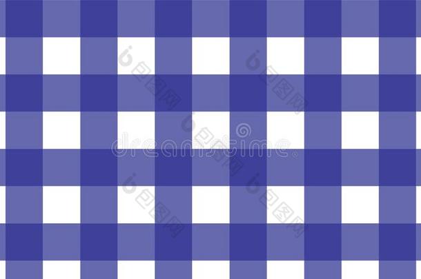 打印蓝色有条纹或方格纹的棉布无缝的模式.质地从菱形/平方