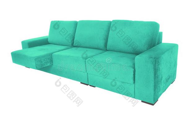 现代的绒面革长沙发椅沙发隔离的