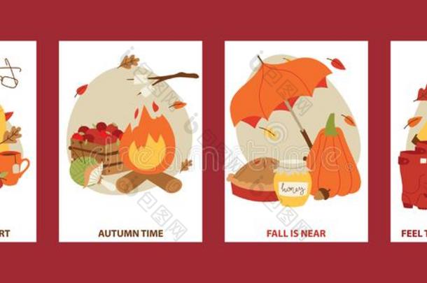 秋象征横幅物料项目卡片和衣服有关系的向秋.