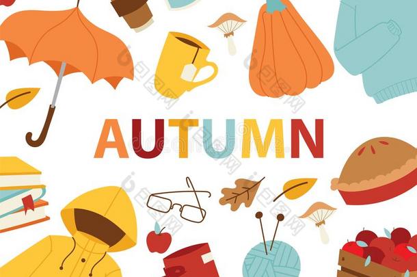 秋象征横幅物料项目卡片和衣服有关系的向秋.