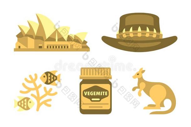 澳大利亚人国家的象征放置,旅行向澳大利亚vec向rillustrate举例说明