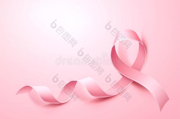 矢量乳房癌症察觉海报粉红色的带