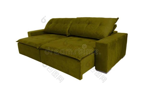 现代的颜色绒面革长沙发椅沙发隔离的向白色的